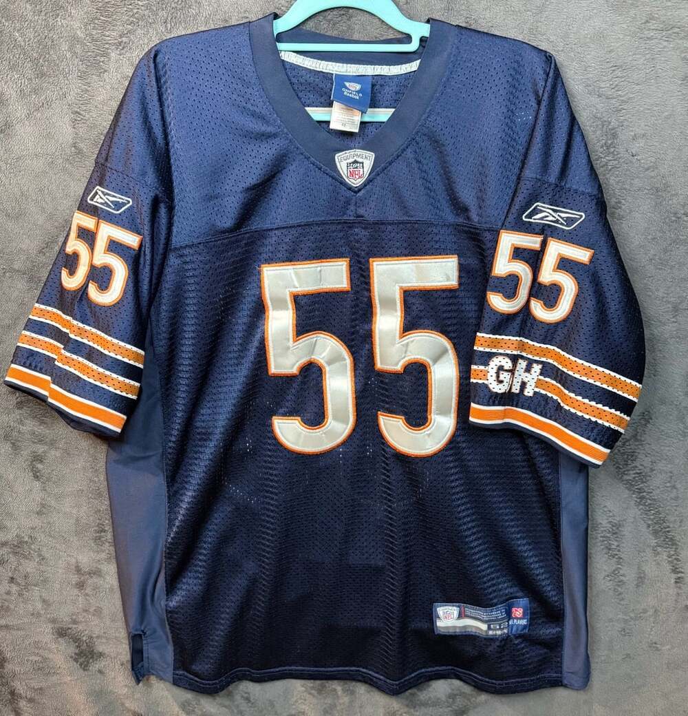 Reebok Chicago Bears Lance Briggs 55 Jersey Size 52 Blue Onfield
